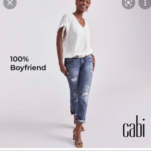 Cabi 100% boyfriend jean, destructed, size 2, New